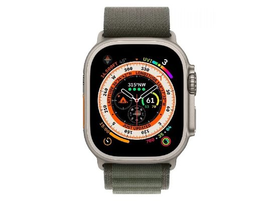 Умные часы Apple Watch Ultra 49 мм Titanium Case Cellular, титановый/зеленый Alpine Loop, S