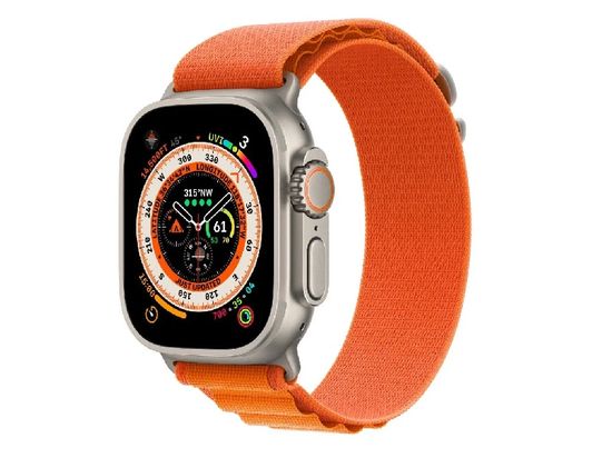 Умные часы Apple Watch Ultra 49 мм Titanium Case Cellular, титановый/оранжевый Alpine Loop, L