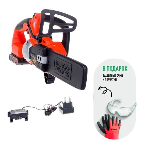 Аккумуляторная цепная пила Black+Decker GKC1820L20 (18В, 2Ач, 20см)